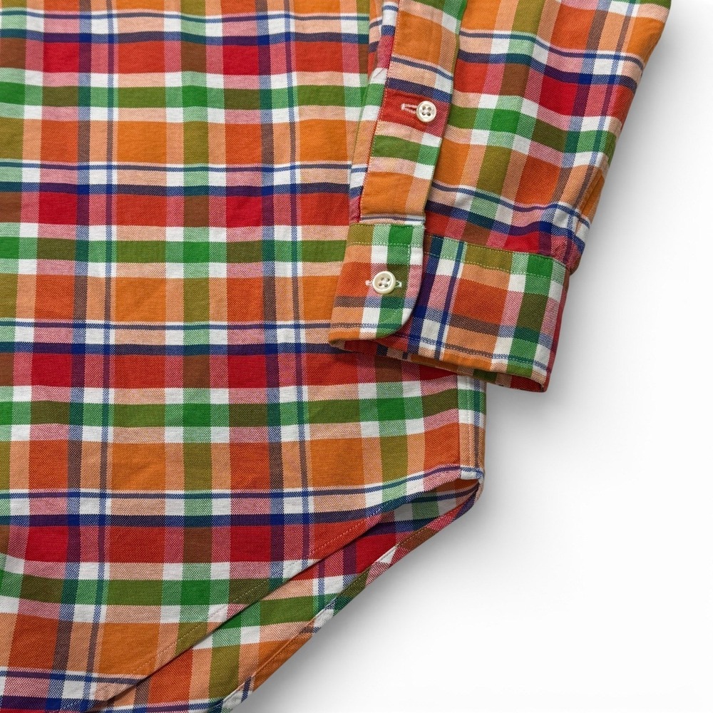 Ralph Lauren Mens Medium Classic Fit Plaid Long Sleeve Button Down Shirt Cotton - Picture 8 of 11